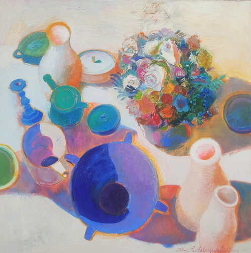 Dishes in the sun by Inna Pantelemonova