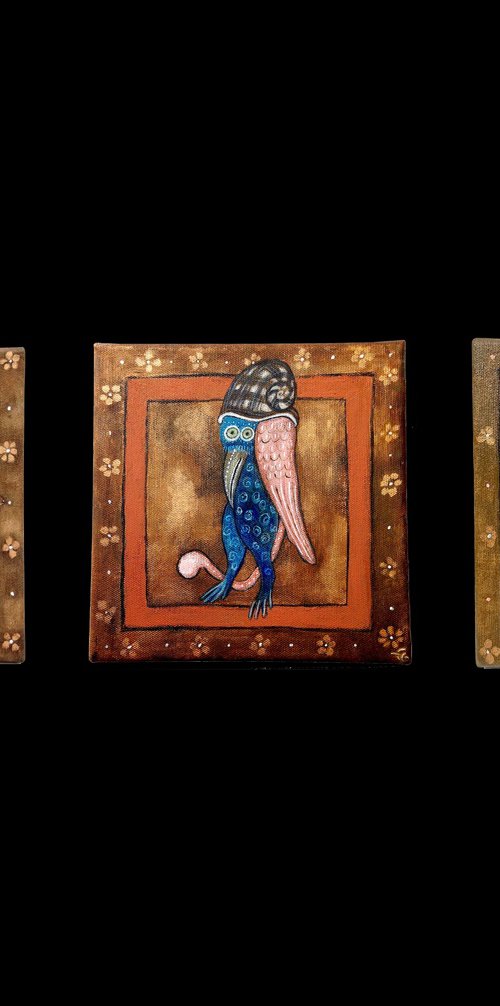 Chimera medieval triptych by Eleanor Gabriel