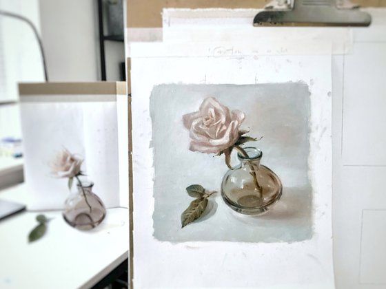 Rose in a Glass Vase