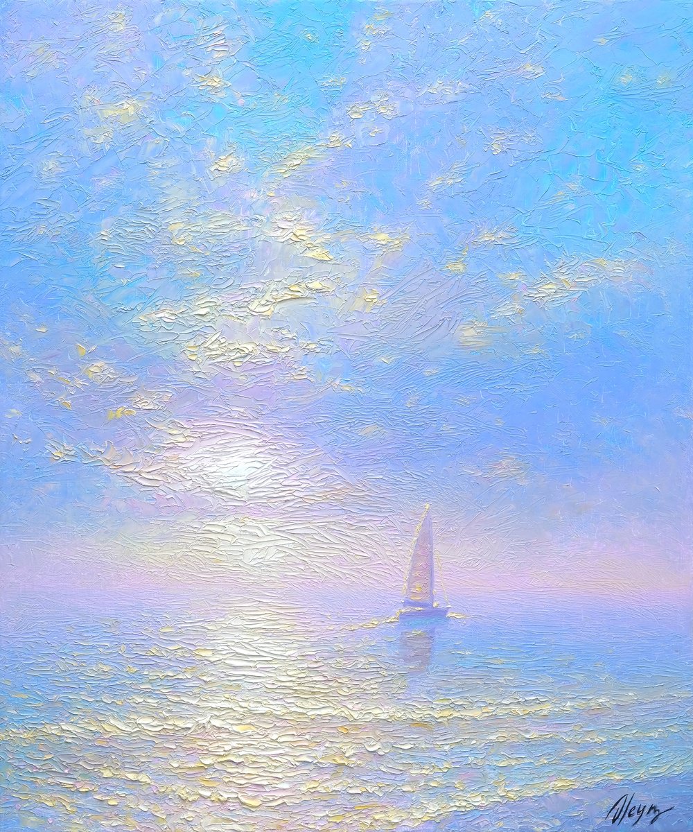 Impressionistic Landscape Oil Painting By Dmitry Oleyn, 20 X 24, Sea, Original Artwork