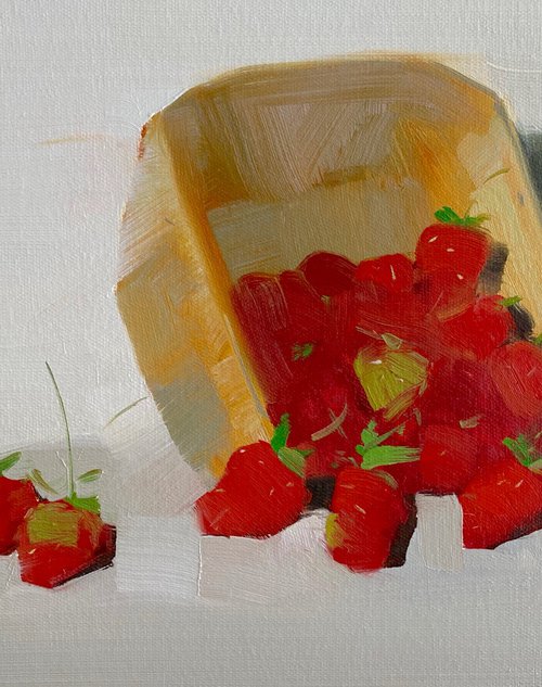 Strawberries, Original oil painting, Handmade artwork, One of a kind by Vahe Yeremyan