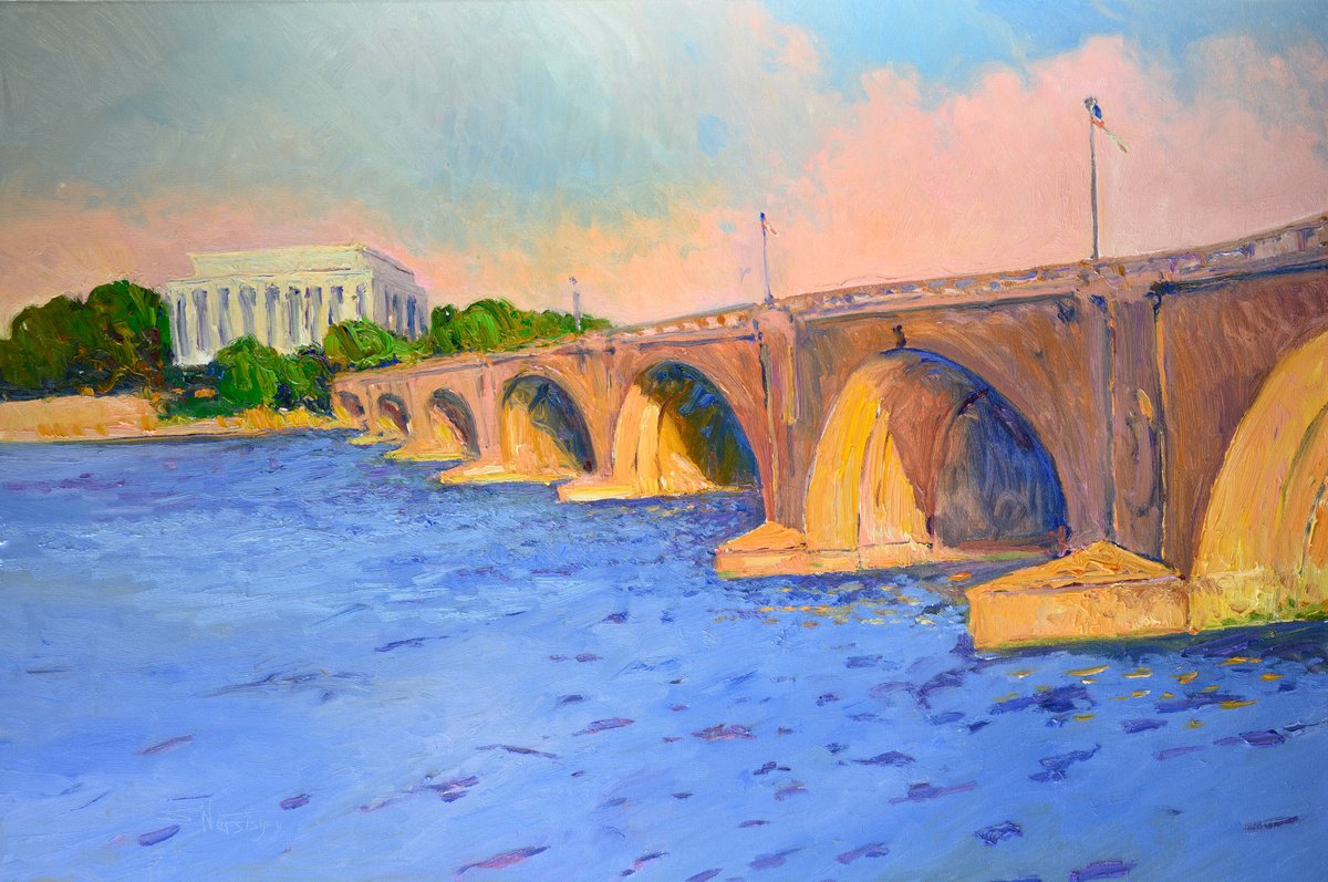 Arlington Memoria Bridge in Washington Dc, Early Evening by Suren Nersisyan