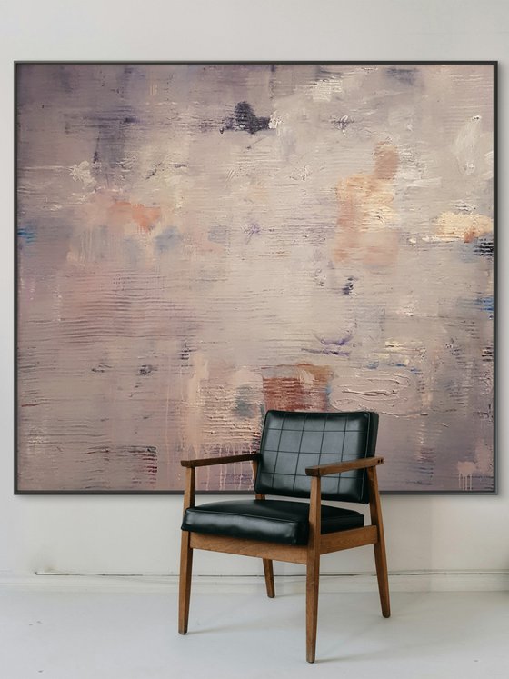 Gray abstract painting large