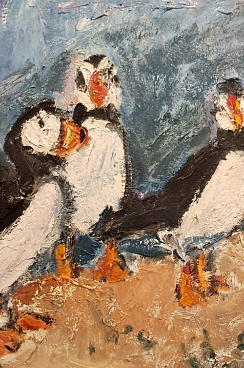 Family of Puffins by Deborah Donnelly