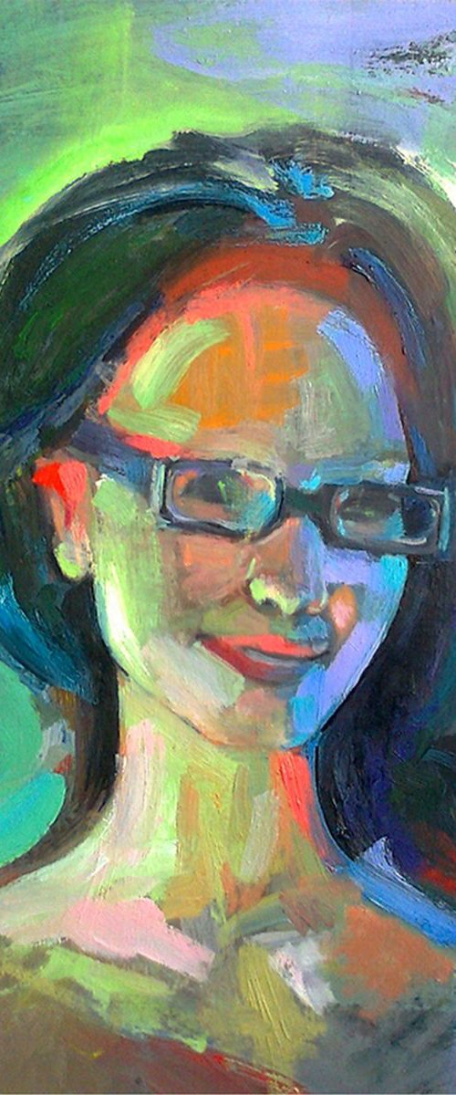 Girl portrait (28x40cm, oil painting) by Kamsar Ohanyan