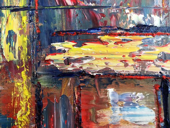 "Keep Your Distance" - FREE USA SHIPPING + Save As A Series - Original PMS Abstract Diptych Oil Paintings On Canvas - 32" x 20"