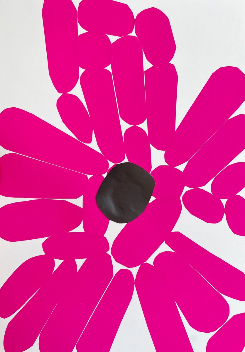 hot pink and black flower by Sasha Robinson