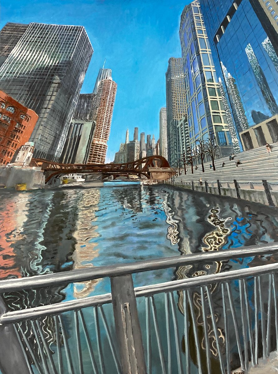 River Walk By Michael E. Voss, 36 X 48, Artwork For Sale On Artfinder