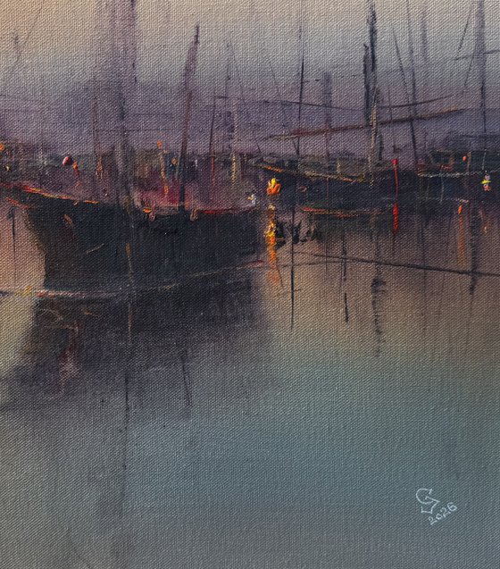Harbor in the evening calm