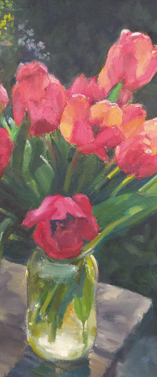 Tulips in a jar by Valentina Andrukhova