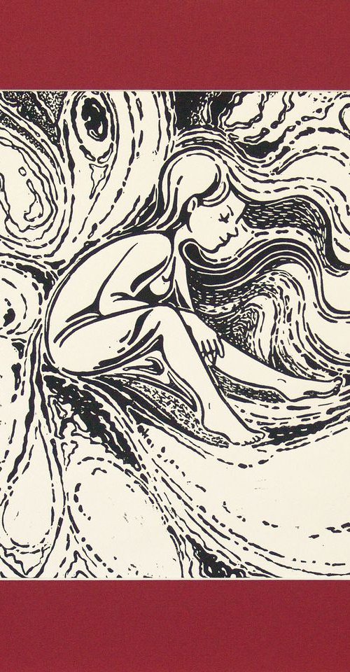 Fly! linocut * free shipping * by Jolanta Czarnecka