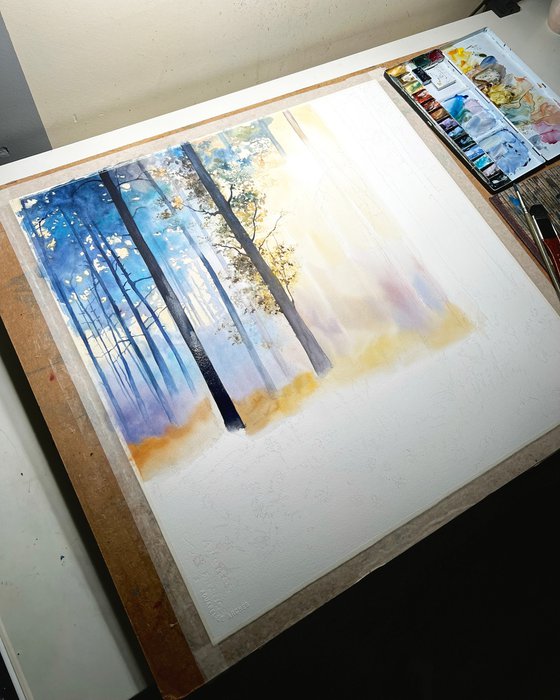 In the forest, 55x55 cm