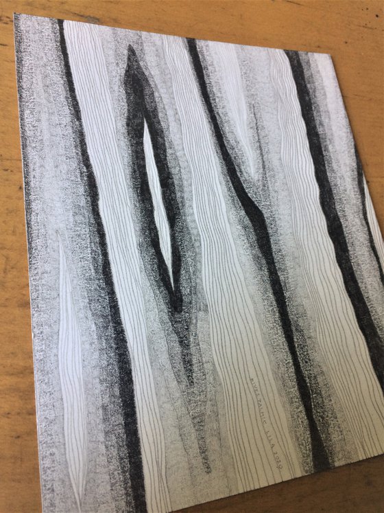LILA Graphite Pencil Abstract Drawing