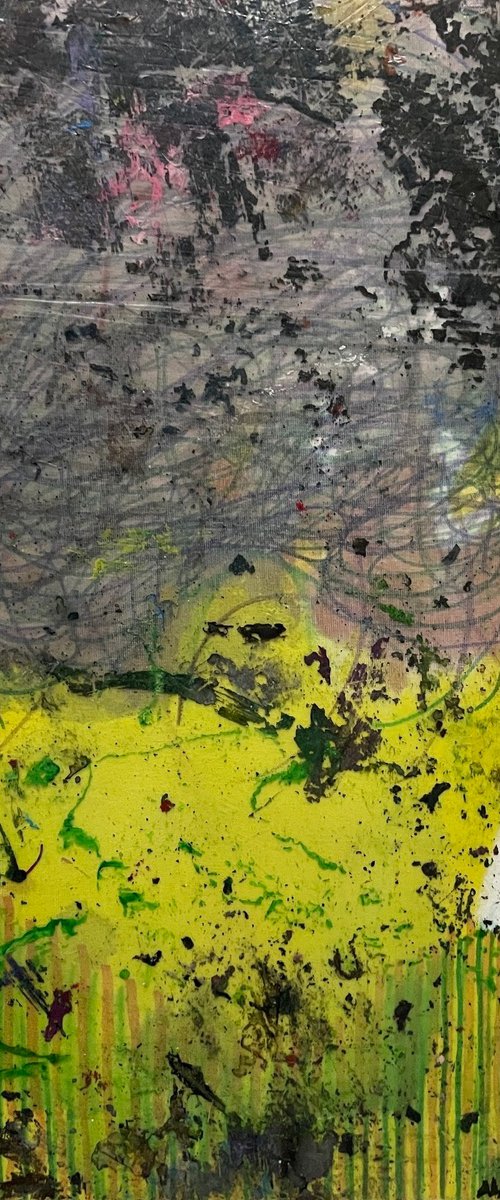 Abstract Face in yellow by Gela MIKAVA