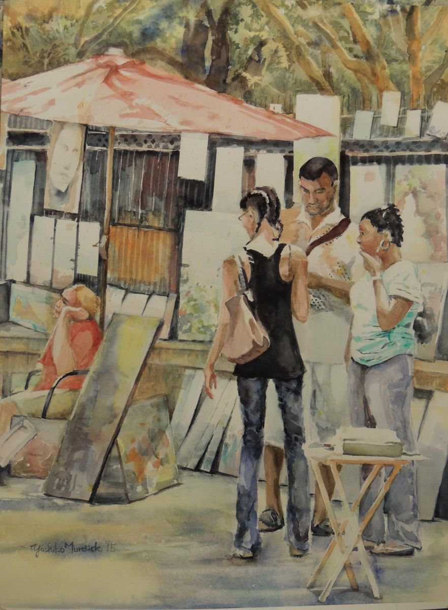 Impressionistic Watercolour , Jackson Square By Yoshiko Murdick, 17 X 22, Artwork For Sale On Artfinder
