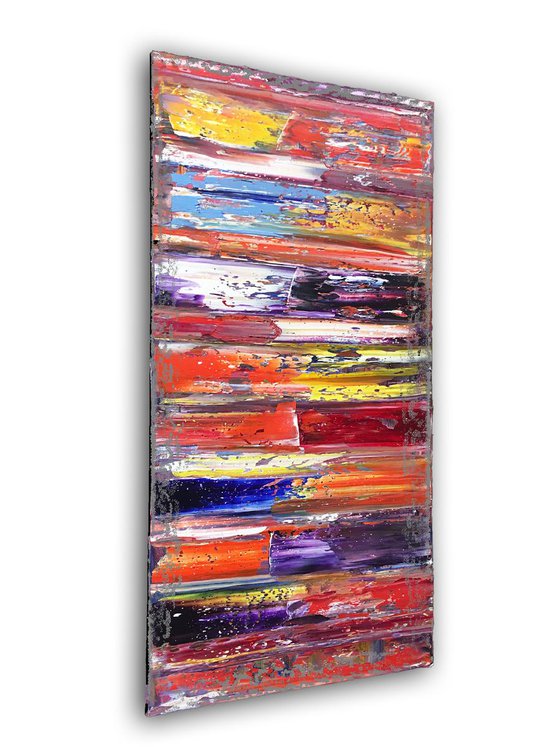 "Fire And Ice" - Save As Series - Original Extra Large PMS Abstract Diptych Oil Paintings On Canvas - 48" x 48"