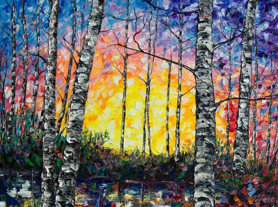 Morning Breaks  ( PALETTE KNIFE Oil Painting On Canvas )