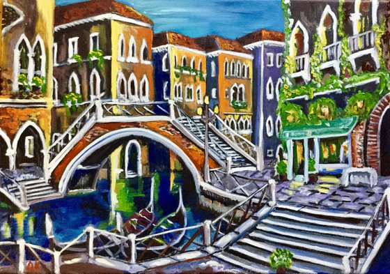 Venice . Evening in Venice.  Water reflections. On sale