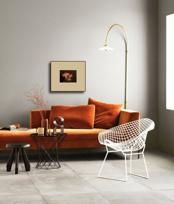 Family of mushrooms at Dusk