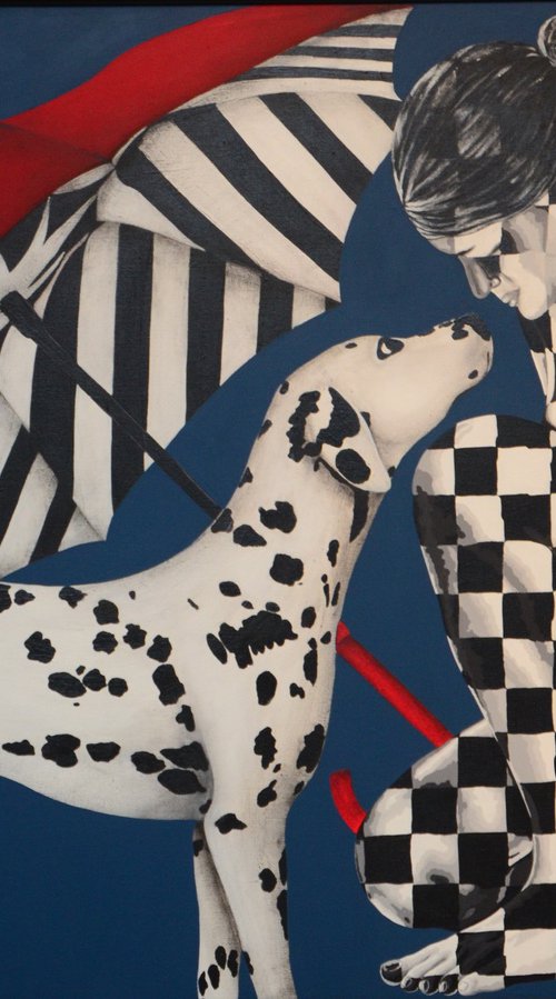Couple with Dalmatian Dog by Sonaly Gandhi
