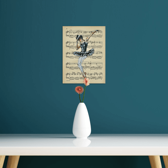 Ballerina XLVI- Vintage Music Page, GIFT idea