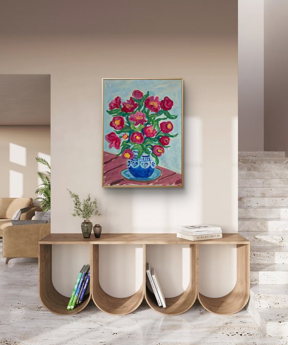 Peonies in a Chinese Vase