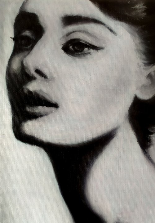 Miniatures Portraits  "Audrey Hepburn" by Veronica Ciccarese