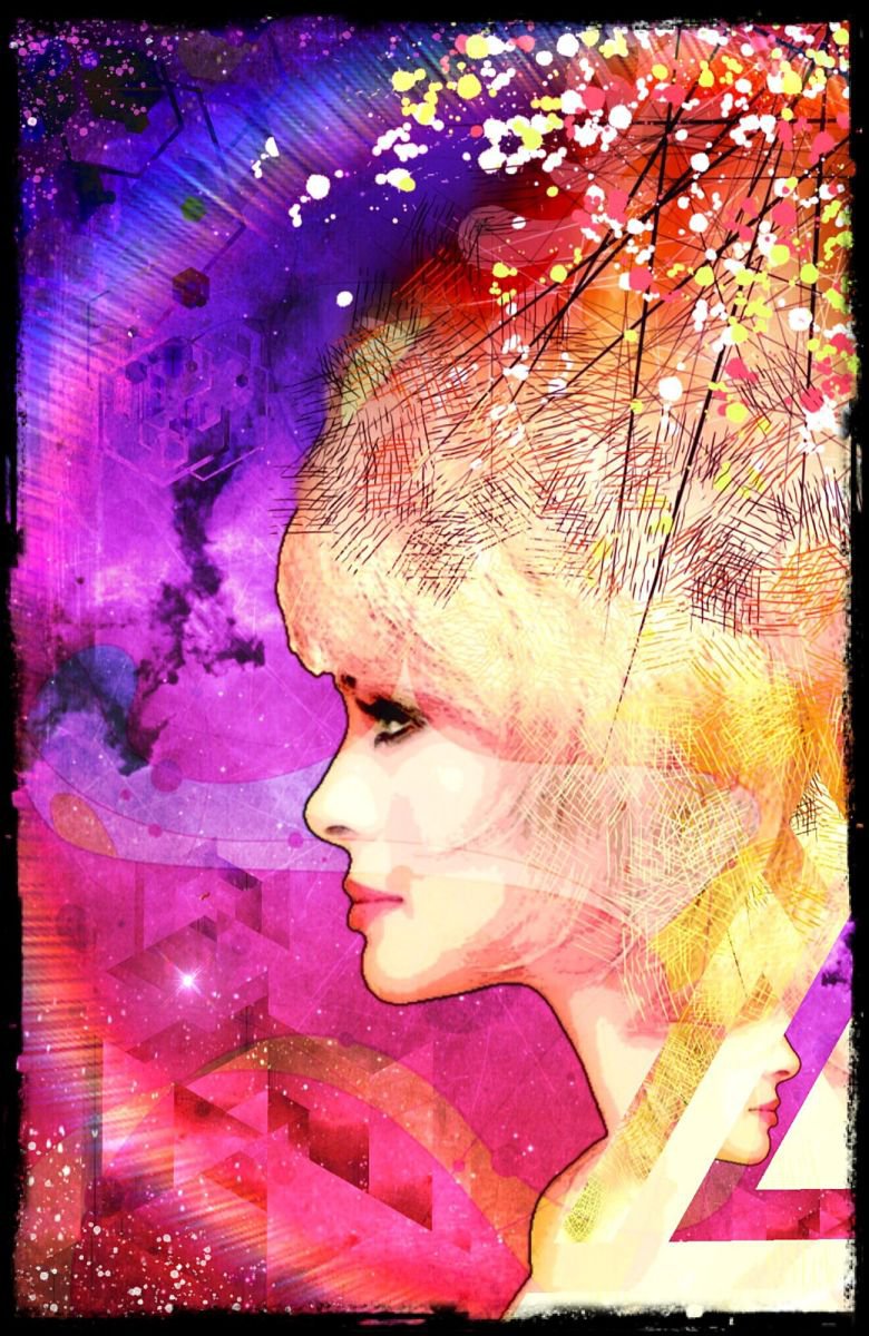 Cosmic Girl | 20 X 30 cm | Unique Digital Artwork printed on Photo Paper | 2013 | Simone M... by Simone Morana Cyla