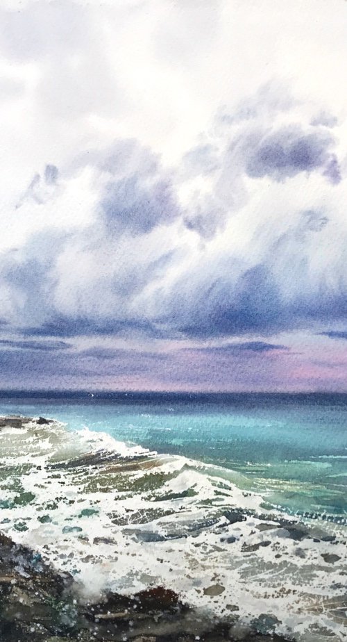 Sea coast of Cyprus Clouds #4 by Eugenia Gorbacheva