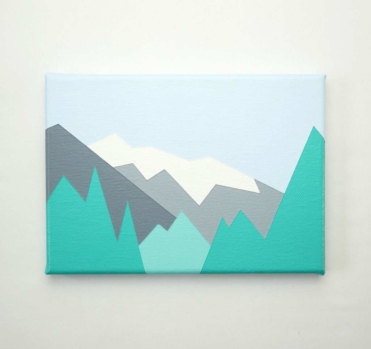 Chatel Minimal mountain landscape painting by Zoe Hattersley