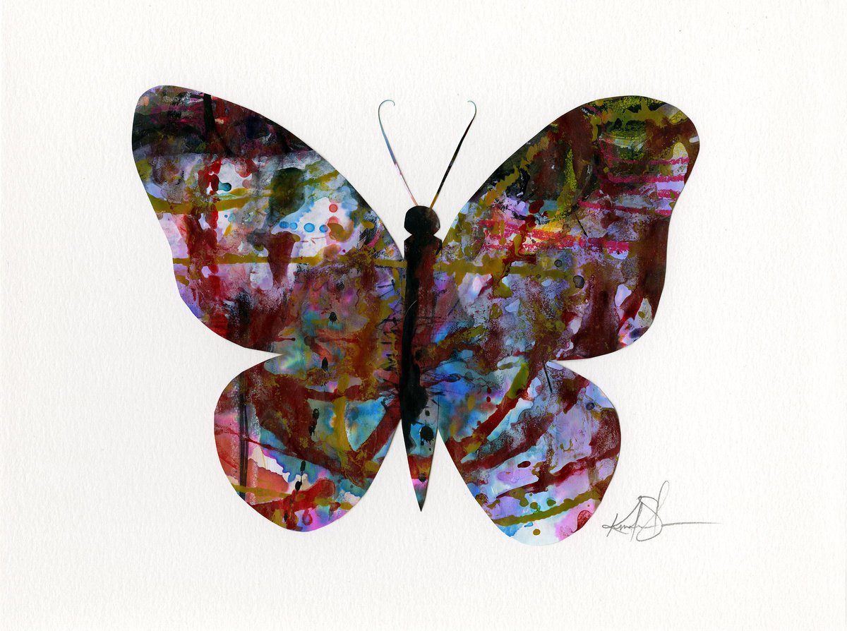 A Butterfly Story - 11 - Abstract Minimal Butterfly Painting Collage by Kathy Morton Stani... by Kathy Morton Stanion