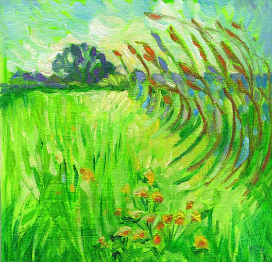 Reeds on the Norfolk Marshes - Small Landscape
