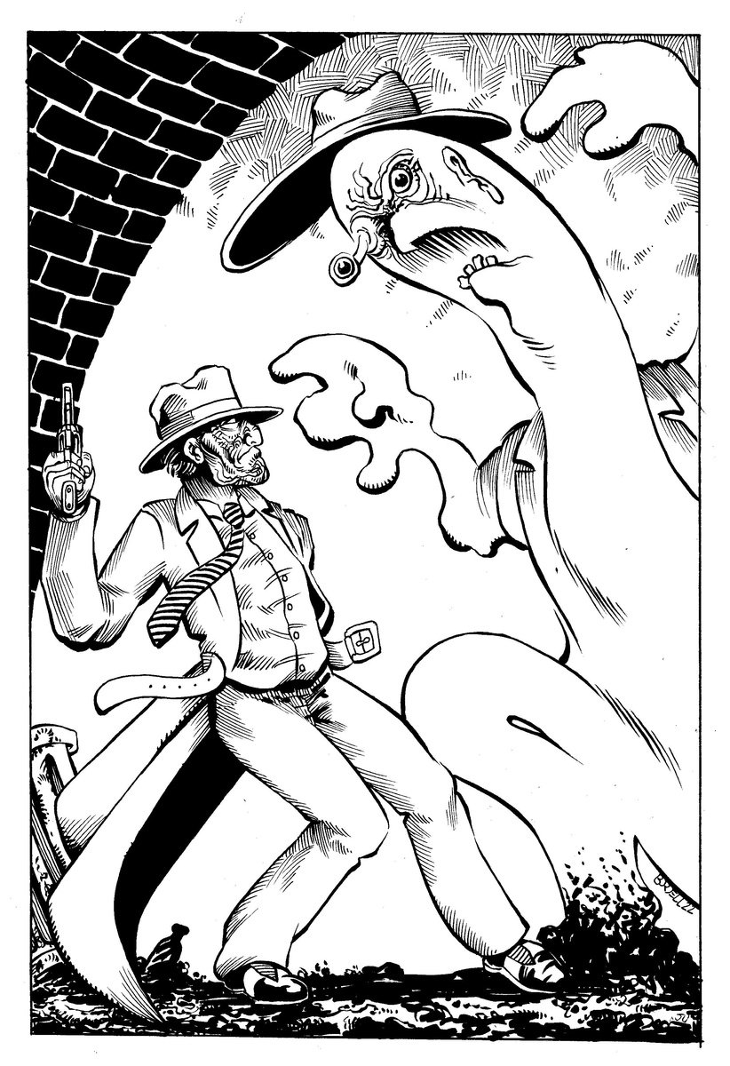 Purple Scar 8 Ink drawing by Chuck Bordell Artfinder