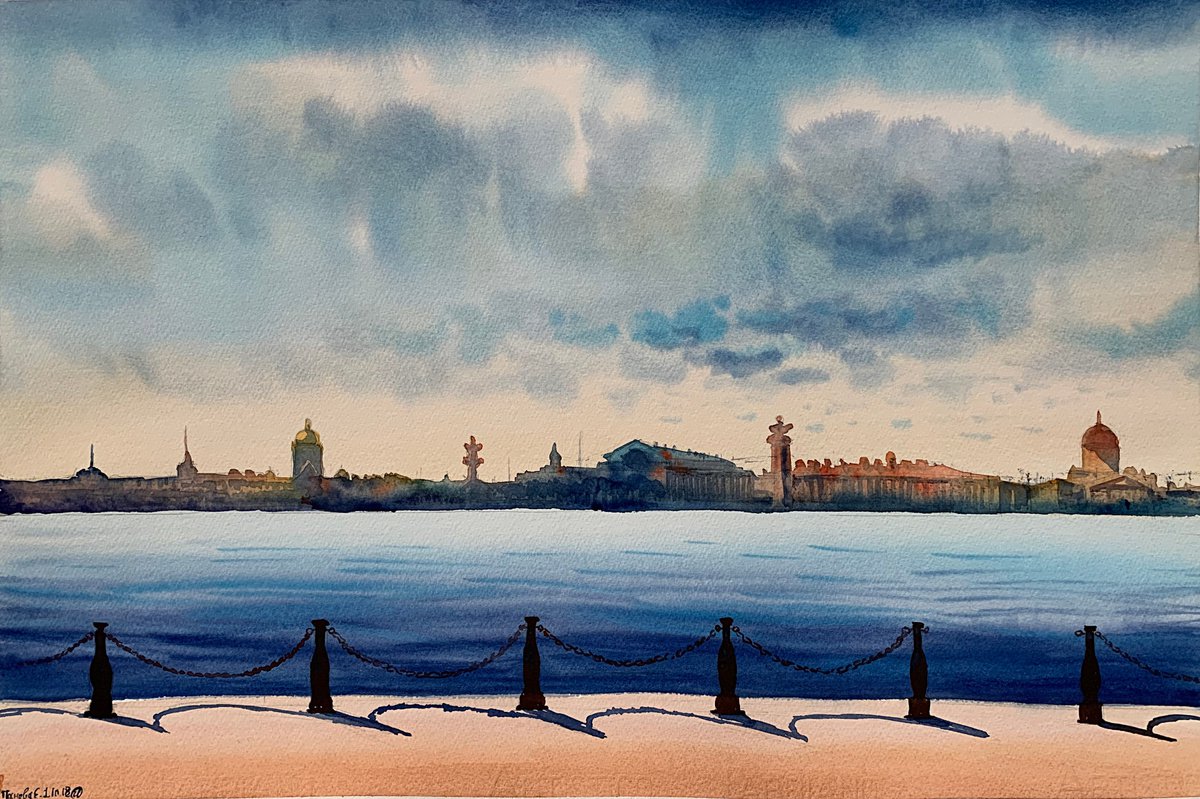Expanses of St. Petersburg. Watercolour: Evgenia Panova