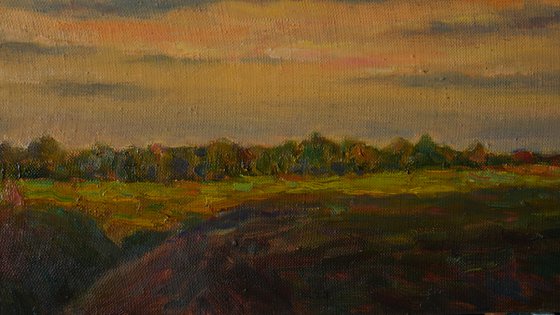 Sunset - sky landscape painting