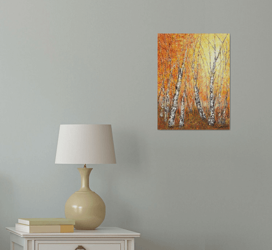 Autumnal birch trees