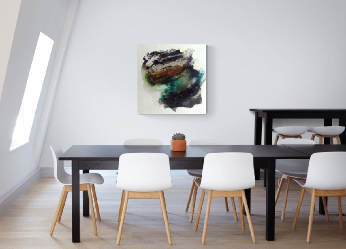 Abstract Painting By Christa Haack, 31 X 31, Turbulences, Original Artwork