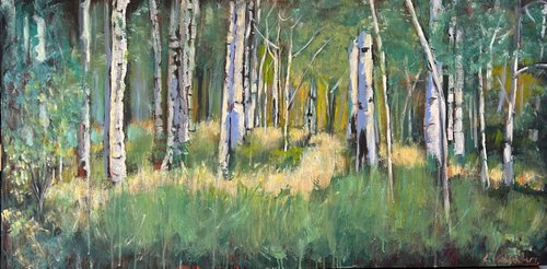Birch Forest Light by Leah Kohlenberg