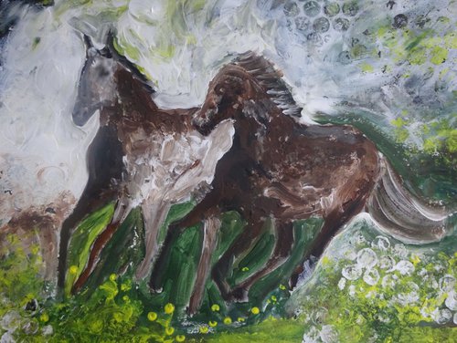 Running Horses by Kumi Muttu