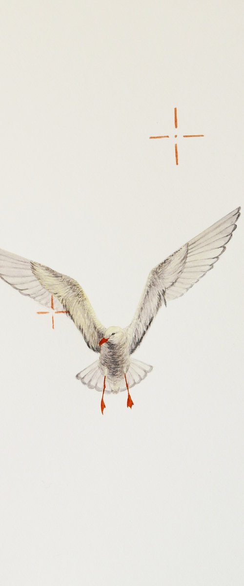One gull and weapon sights sketch (2/5) by Karina Danylchuk