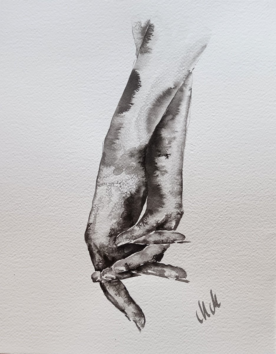 Abstract Portrait Collage By Mateja Marinko, 10 X 14", Lovers Hands Iii, Original Artwork