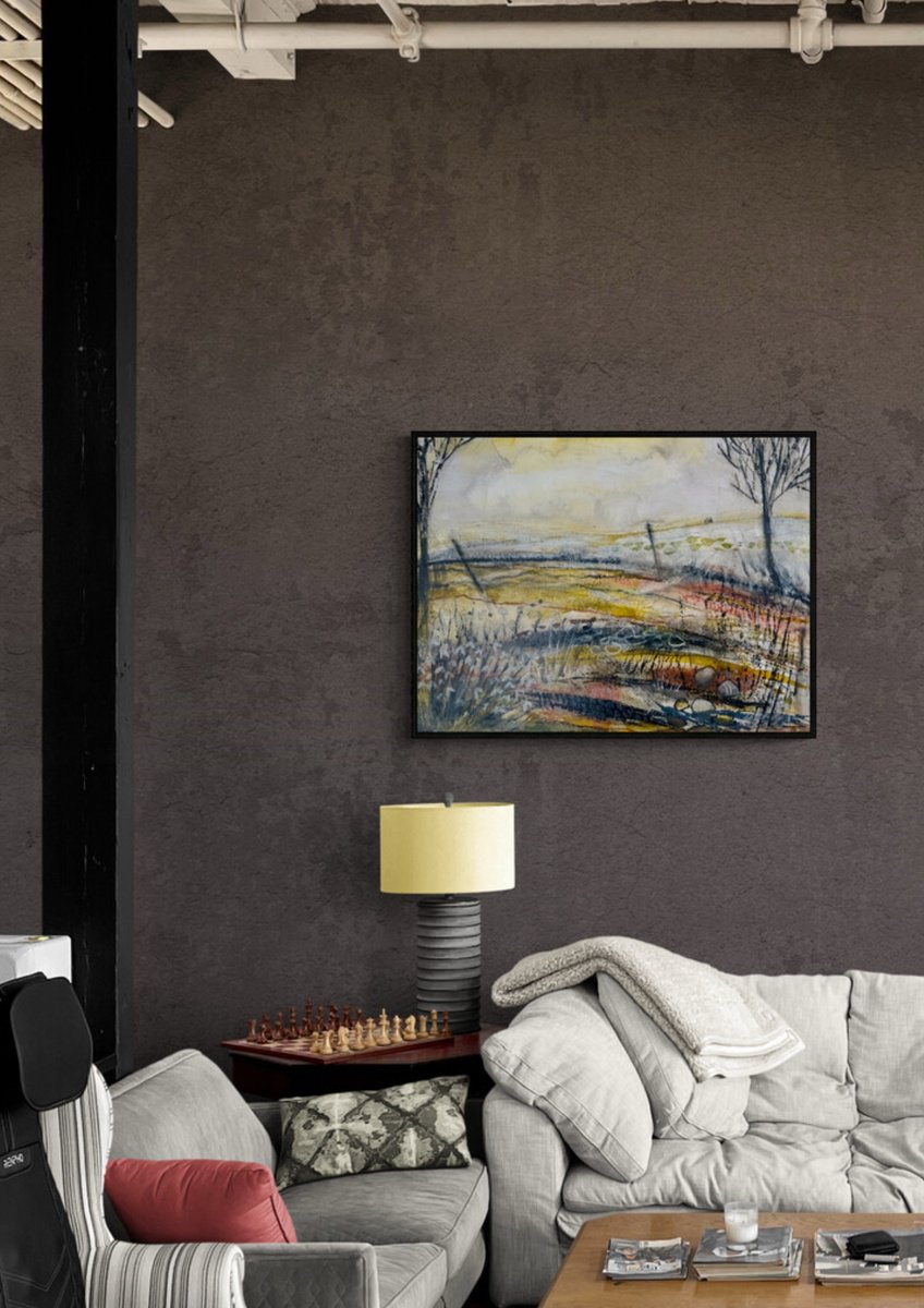 Expressive Landscape Painting By Janice Macdougall, 16 X 12, Moorland Views, Original Artwork