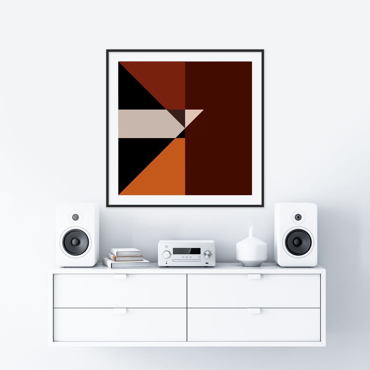 Crisp Triangle Abstract In Shades Of Brown and Orange by Michael  Hunter BA (Hons)