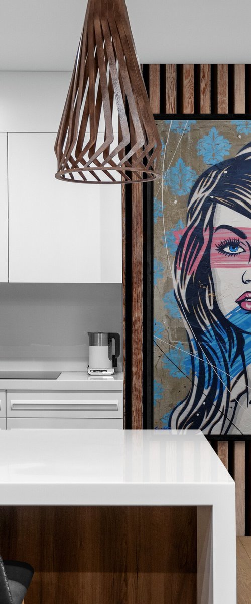 Sapphire Candy 120cm x 150cm Concrete Urban Pop Art by Franko