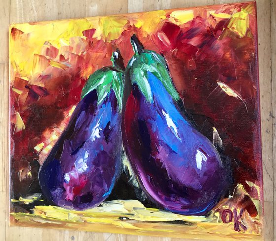 Aubergines. Still life.