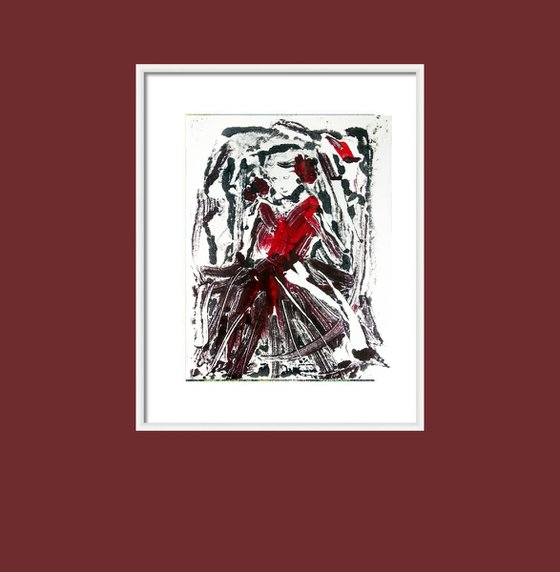 Woman in Red waiting 2