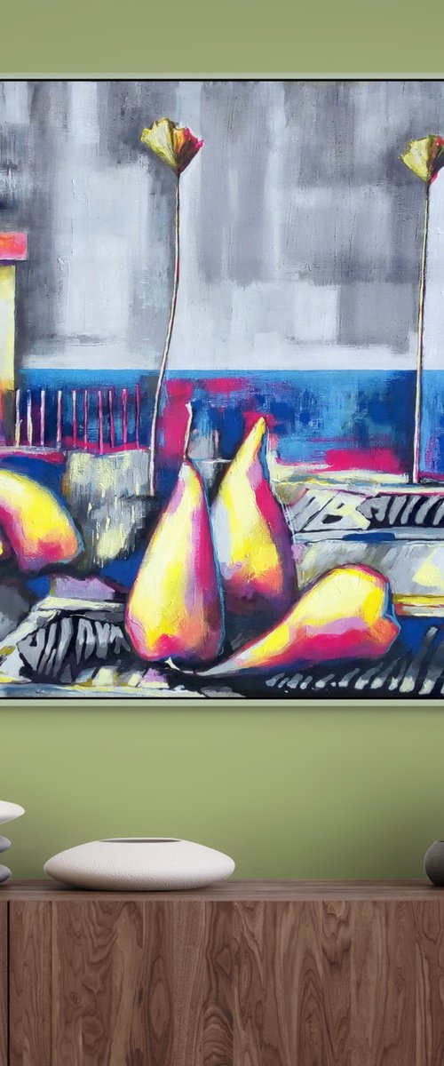 Landscape with pears by Evgen Semenyuk