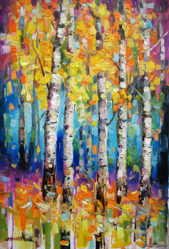 Birches.Autumn day