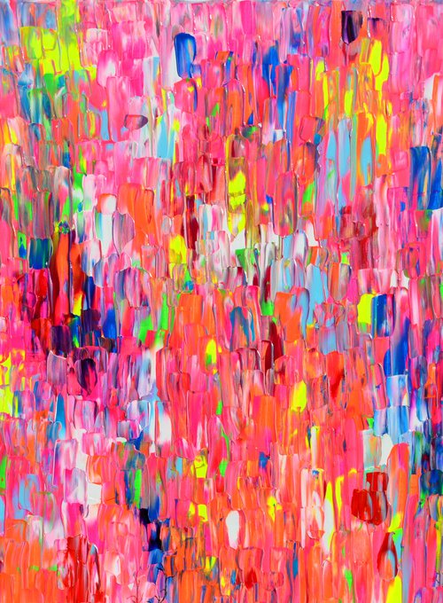 55x31.5'' Large Ready to Hang Colourful Modern Abstract Painting - XXXL Happy Gypsy Dance 7 by Soos Tiberiu