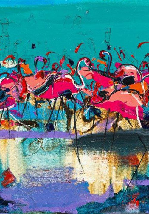 FLAMINGO 4 - Global warming series by Les Panchyshyn